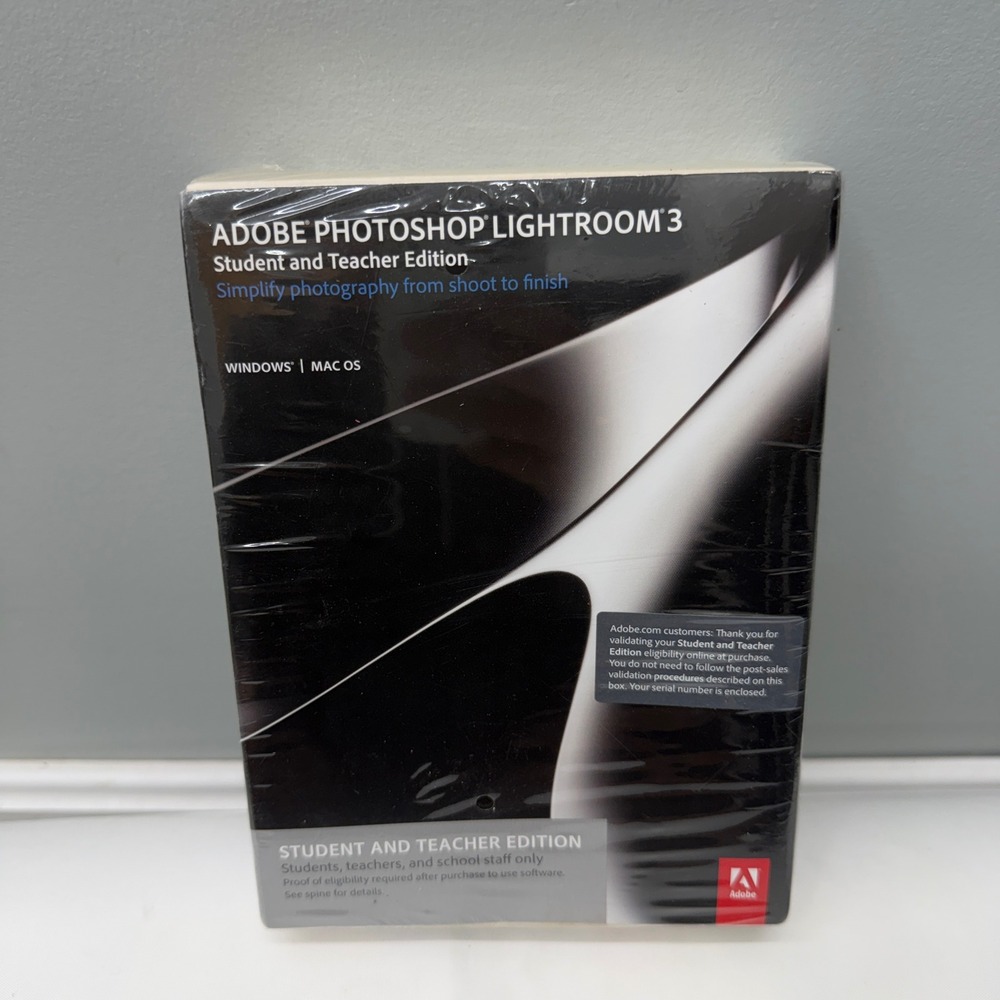 Adobe Photoshop Lightroom 3 Student and Teacher Edition Windows Mac Sealed NEW